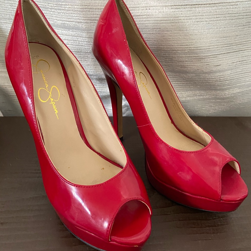 Jessica Simpson Peep Toe Red Heels